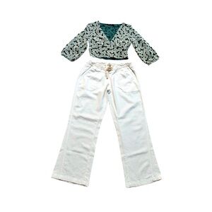 ROXY ~ True White Elastic Drawstring Waistband w/Pockets size L